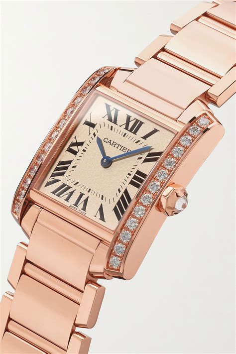 rose gold diamond cartier watch|cartier francaise rose gold.